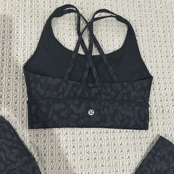 Lululemon Energy Bra *Long Line* Formation Camo Deep Coal Multi Size 4 - Picture 6 of 7
